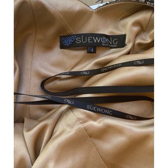 SUE WONG womens fitted sequined dress 34ch 26w 34h 37 long size 4 - Picture 5 of 8